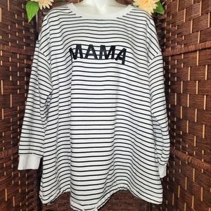 isabel MATERNITY Sweatershir Color in black stripes it fits on the neck and unde